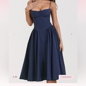 House of CB Samaria French Navy Corset Sundress